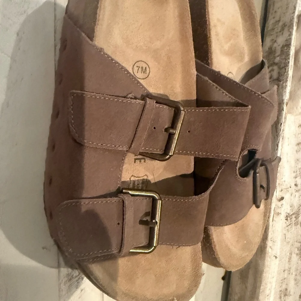 Brown Platform Flatform Sandals suede cushionaire - Picture 3 of 4